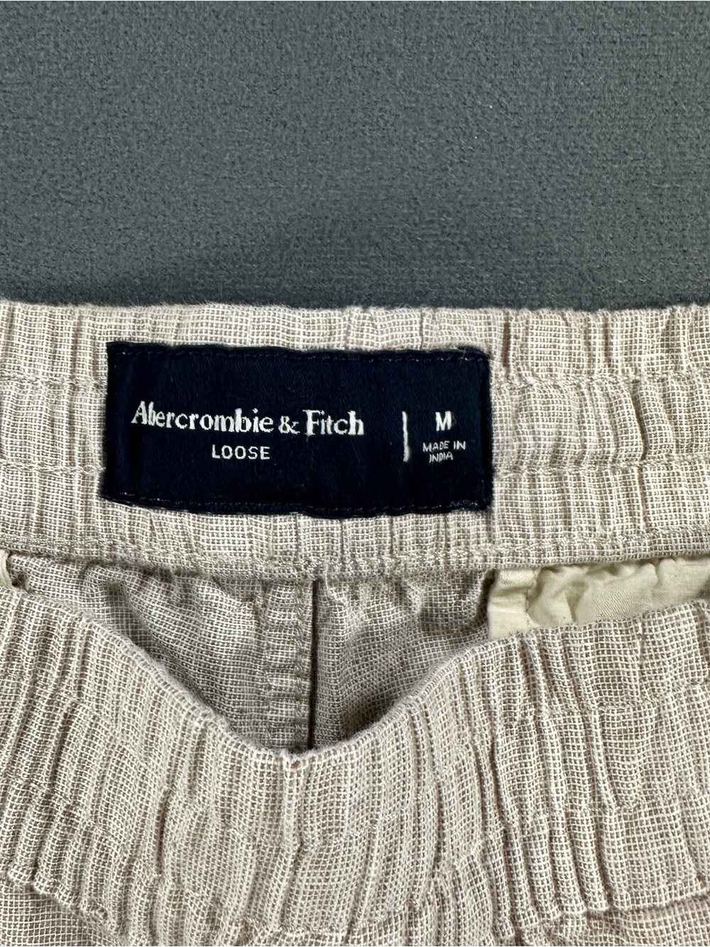 Abercrombie & Fitch Linen Blend Relaxed Pants Beige Cream - Men’s Size M Medium - Picture 7 of 15